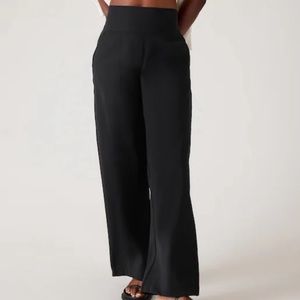 Athleta Women’s Size XL Venice WIDE LEG Pant in BLACK Travel Commute Work Casual